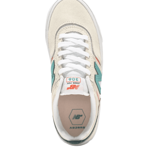 New Balance Numeric Kids 306 Jamie Foy Cream 2C Teal 26 Orange Skate Shoes 374094 alt1 US