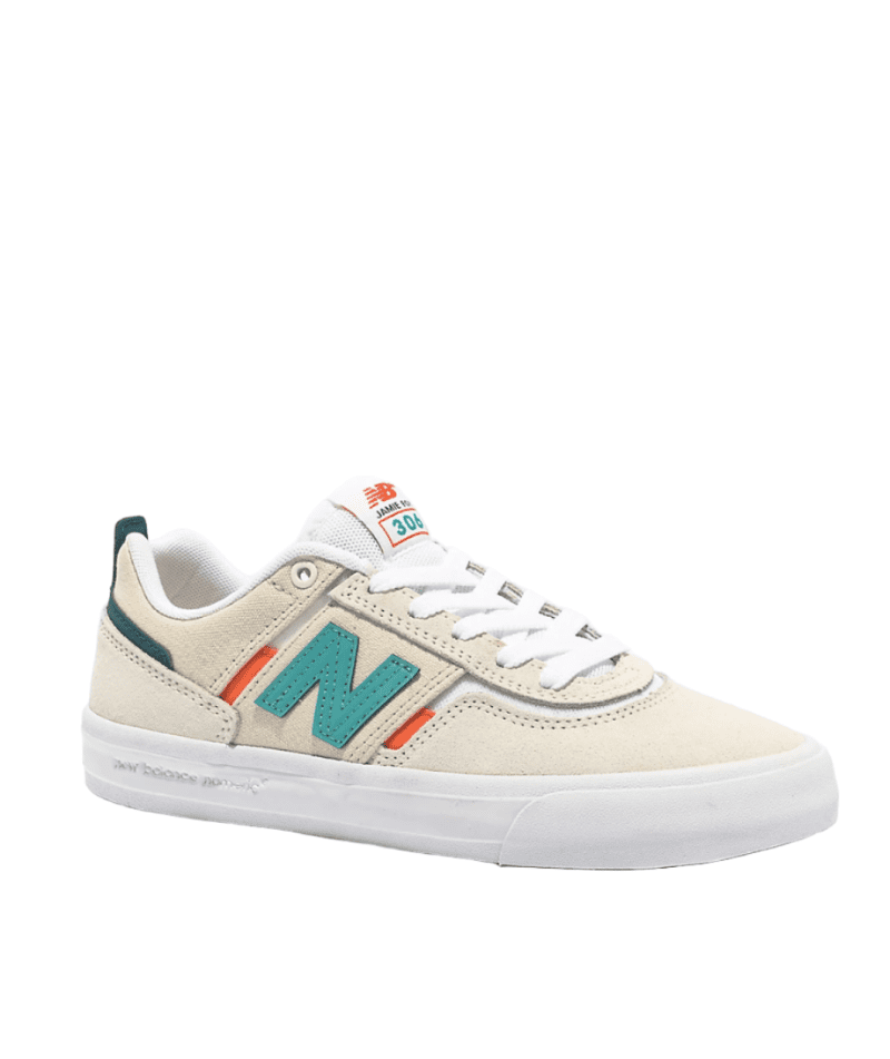 New Balance Numeric Kids 306 Jamie Foy Cream 2C Teal 26 Orange Skate Shoes 374094 front US