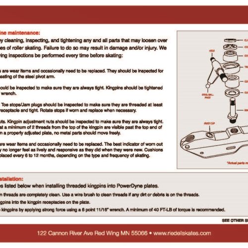 PowerDyne General Roller Plate Maintenance Card