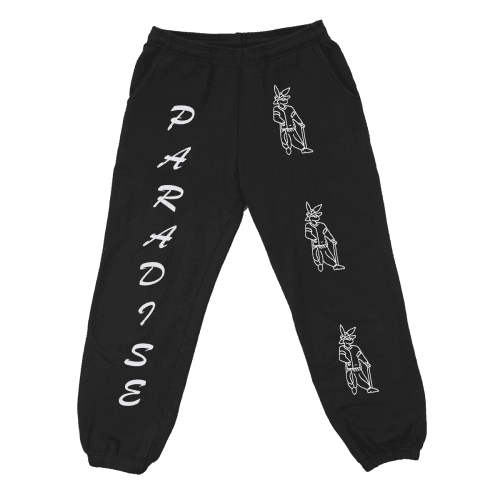 bunny pimp sweats front black