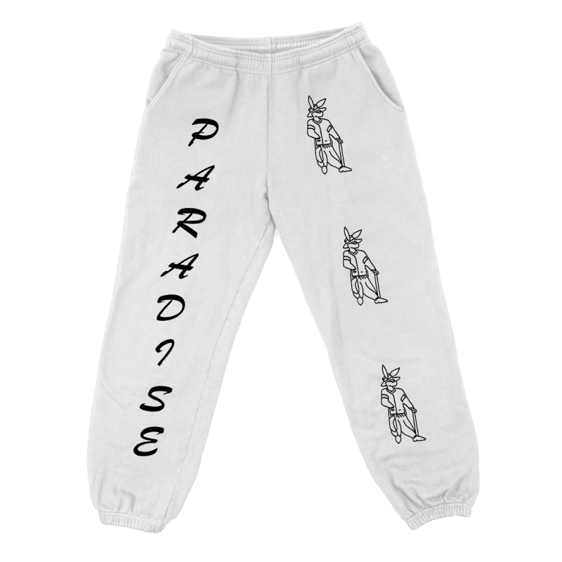 bunny pimp sweats front white