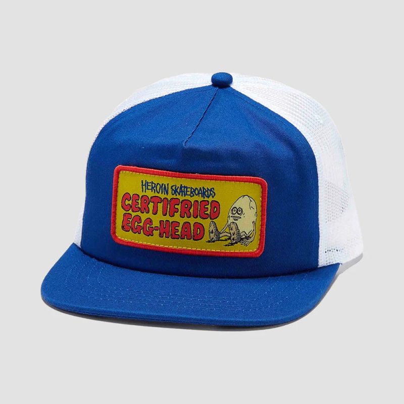 heroin certifried trucker cap blue